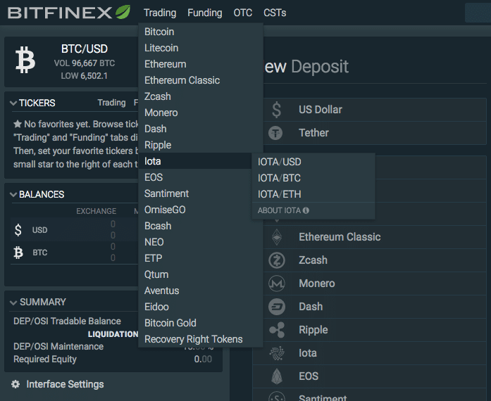 Bitfinex Exchange Review - trading dashboard
