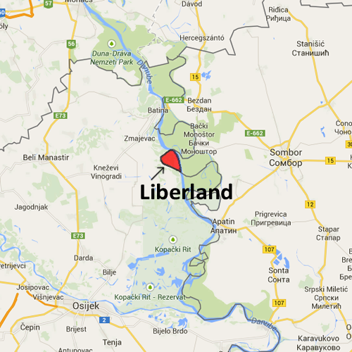 Liberland on a map